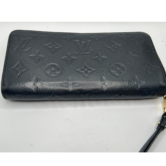 Louis Vuitton Monogram Empreinte Leather Zip Around Wallet Black #354 - Picture 2 of 13
